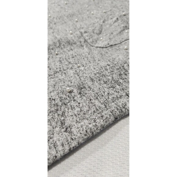 Peace And Pearls Blouse For Women Size Medium relax fit Gray With Pearl Trim - Picture 8 of 12